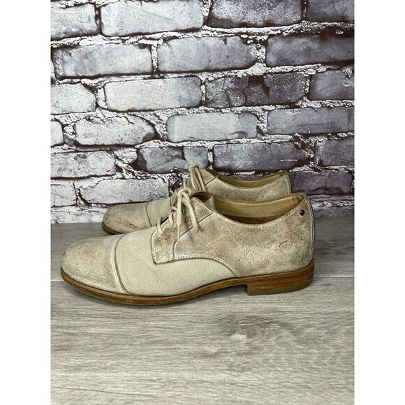 Rockport Adiprene Light Taupe Leather Cap Toe Oxfords Lace Shoes Men Sz 8.5M  US - Picture 1 of 16